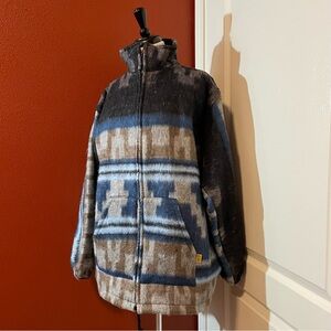 Tejidos Men’s‎ Molina Indian Drawing Full Zip Mexican Acrylic Blend Jacket Coat